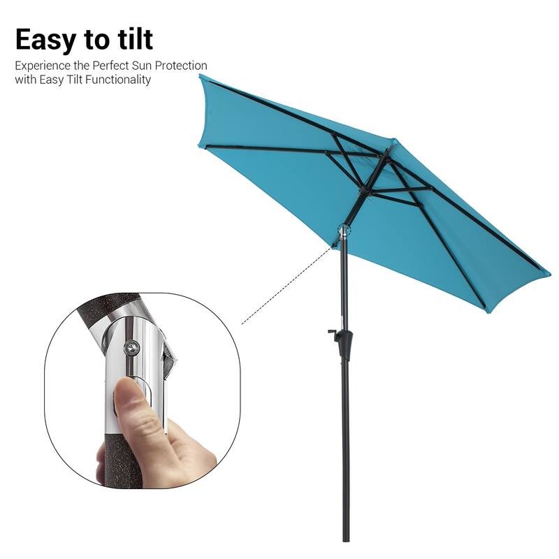 BONOSUKI Patio 7.5FT Market Umbrellas Table Umbrella With Tilt Button