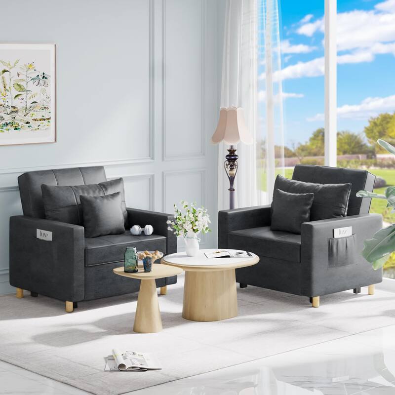 AECOJOY Adjustable Sleeper Chair Bed 3-in-1 Convertible Futon Sofa