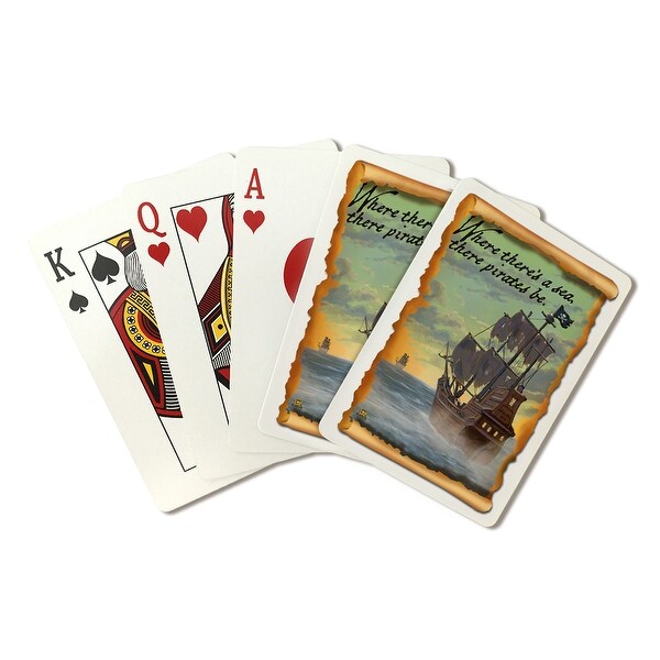 Pirate Ship on Pursuit - LP Artwork (Poker Playing Cards Deck)