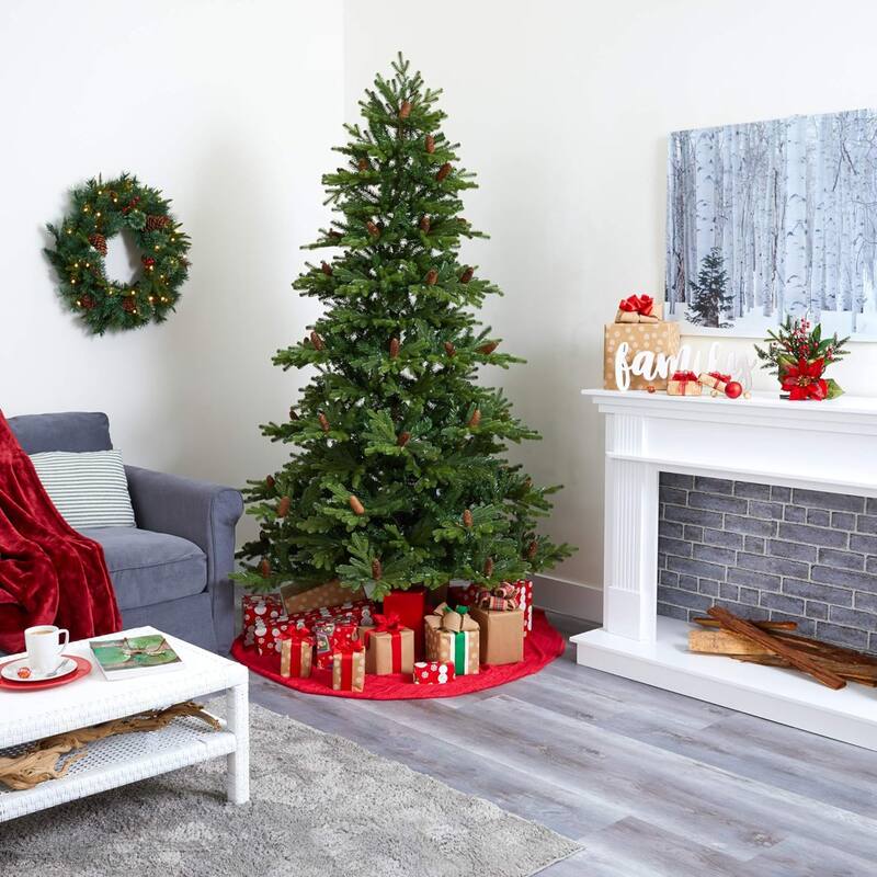 Pre-Lit Yukon Mountain Fir Artificial Christmas Tree - 7.5' - Clear LED Lights - 7.5 Foot