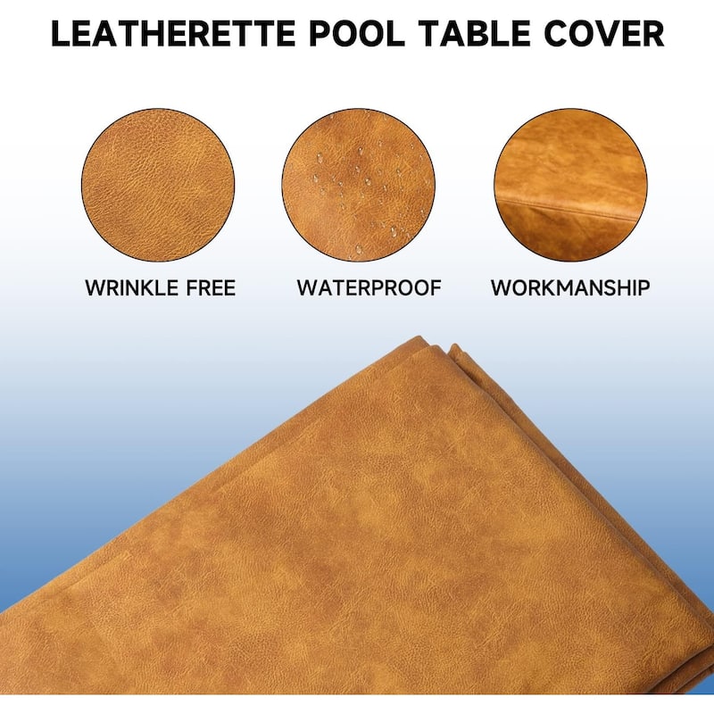GSE™ 7ft/8ft/9ft Heavy Duty PU Leatherette Billiard Pool Table Cover - Russet