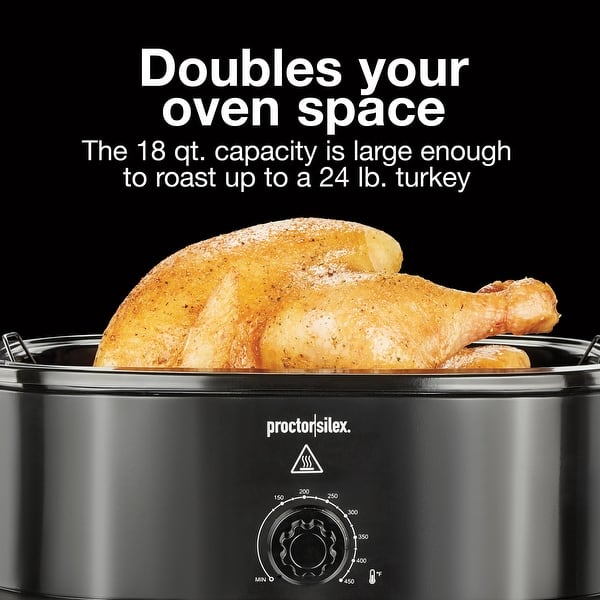 22 Quart Roaster Oven with Viewing Large Electric Turkey Roaster Oven