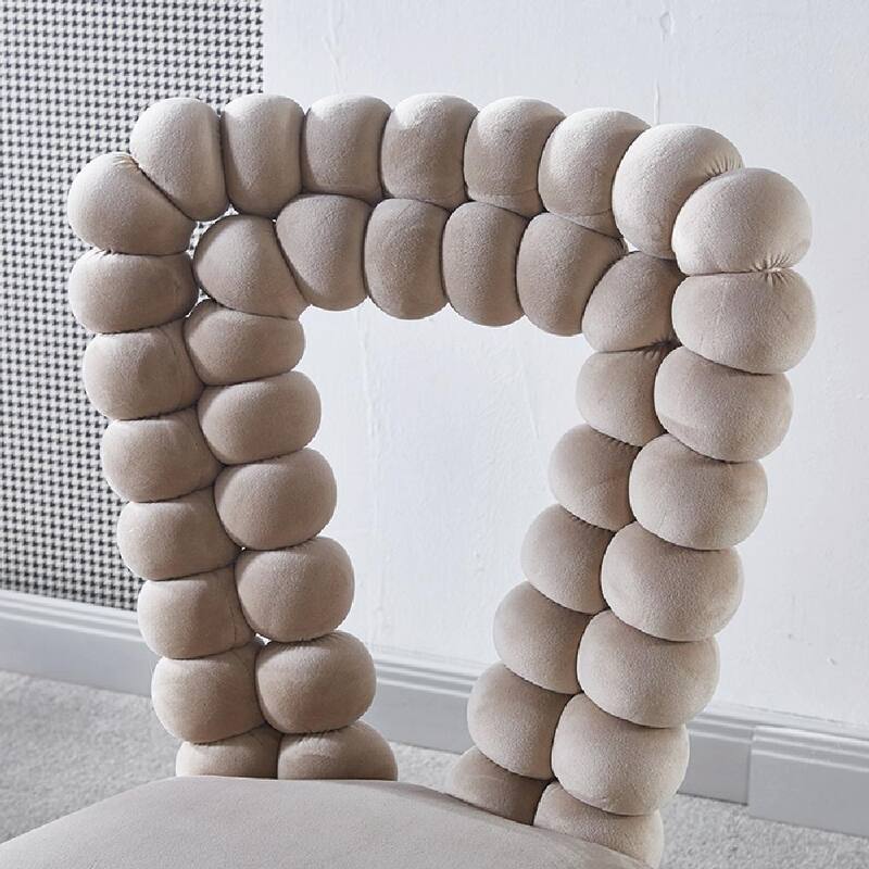 Modern Chair Set (2) with Golden Iron Tube Legs