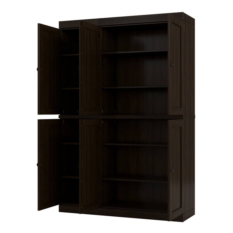 Palace Imports 100% Solid Wood Pantry Cabinet, Shaker Doors, Adjustable Shelves, 48.5" Wide, 71.5" Tall