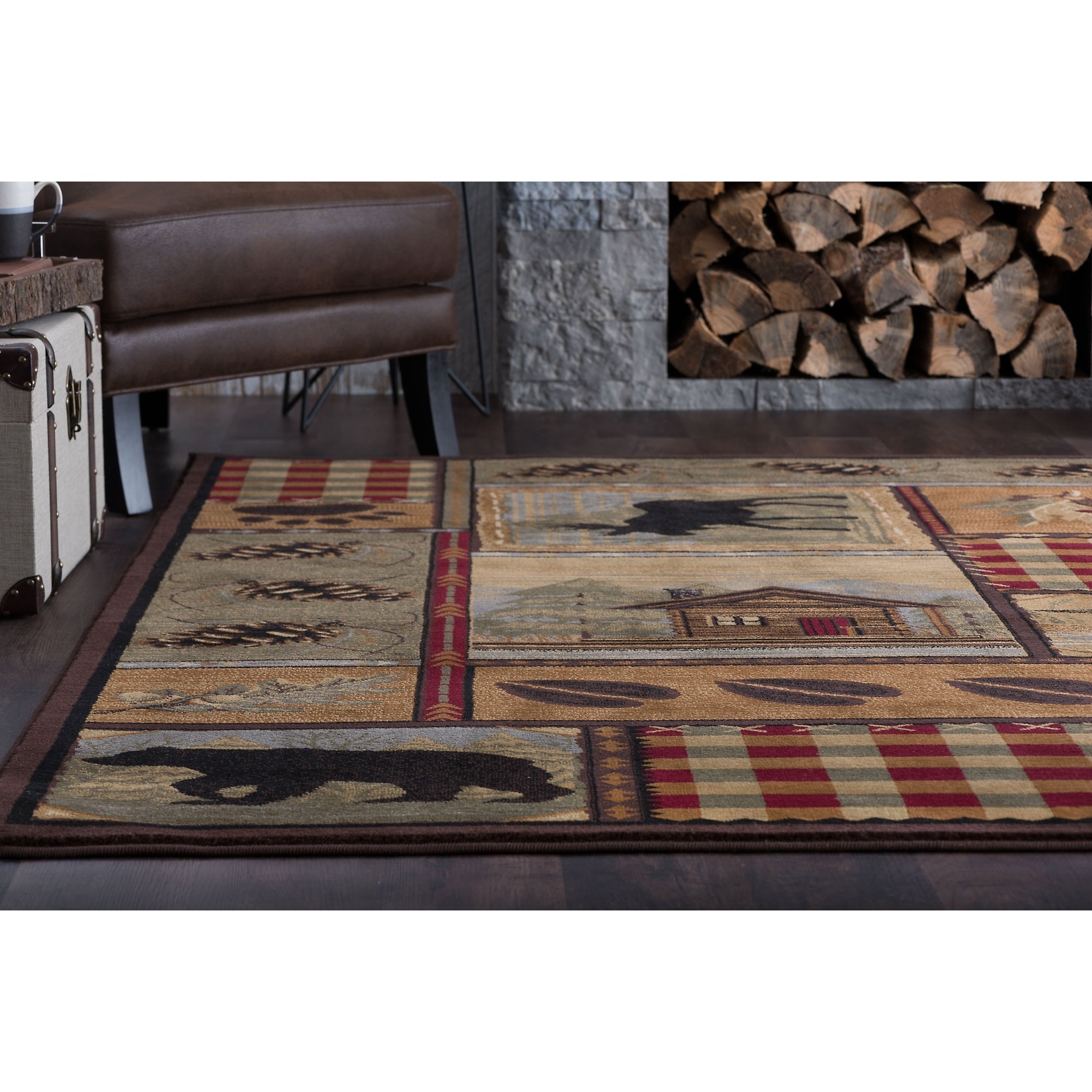  Birch Rug 3x4 Area Rug Rustic Wooden Rugs for Entryway