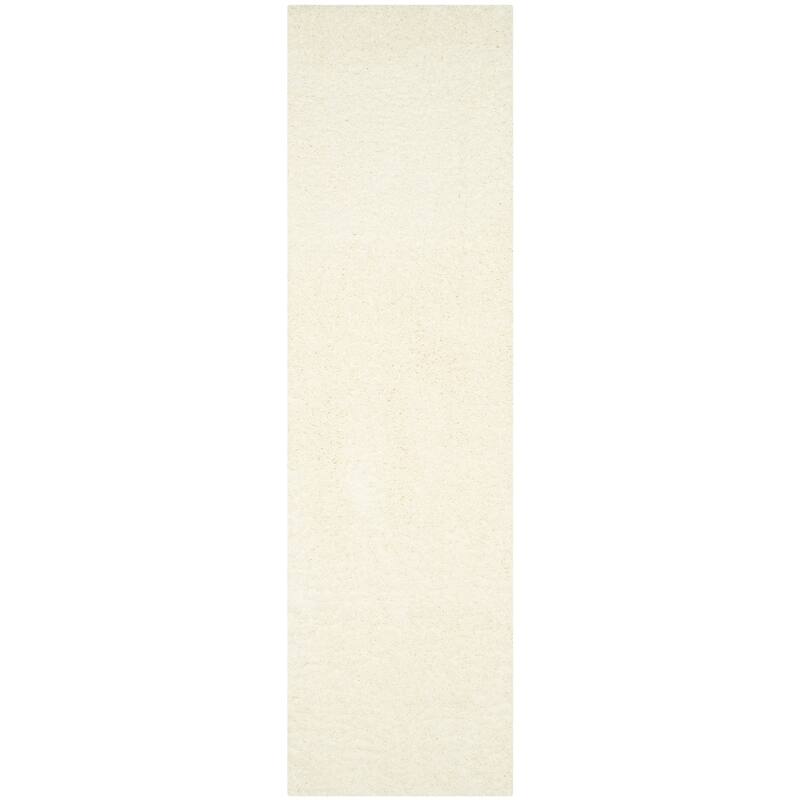 SAFAVIEH Laguna Shag Verdiana Solid Color 2-inch Thick Rug. - 2'3" x 8' Runner - Ivory - Runner