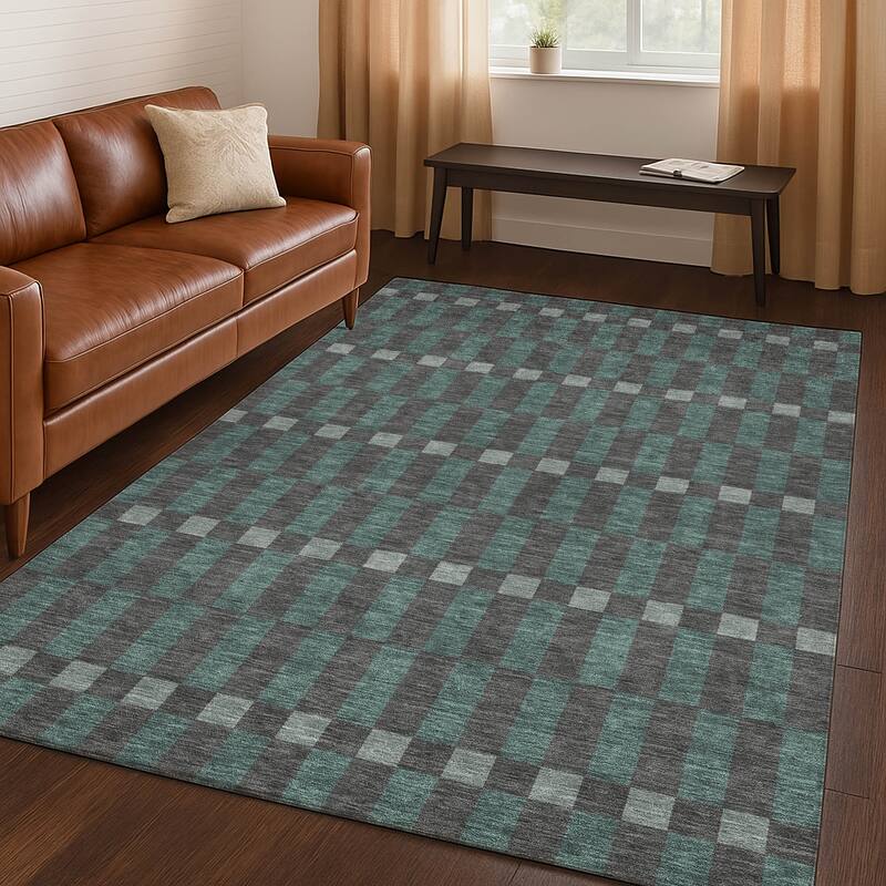 Machine Washable Indoor/ Outdoor Modern Augusta Chantille Rug