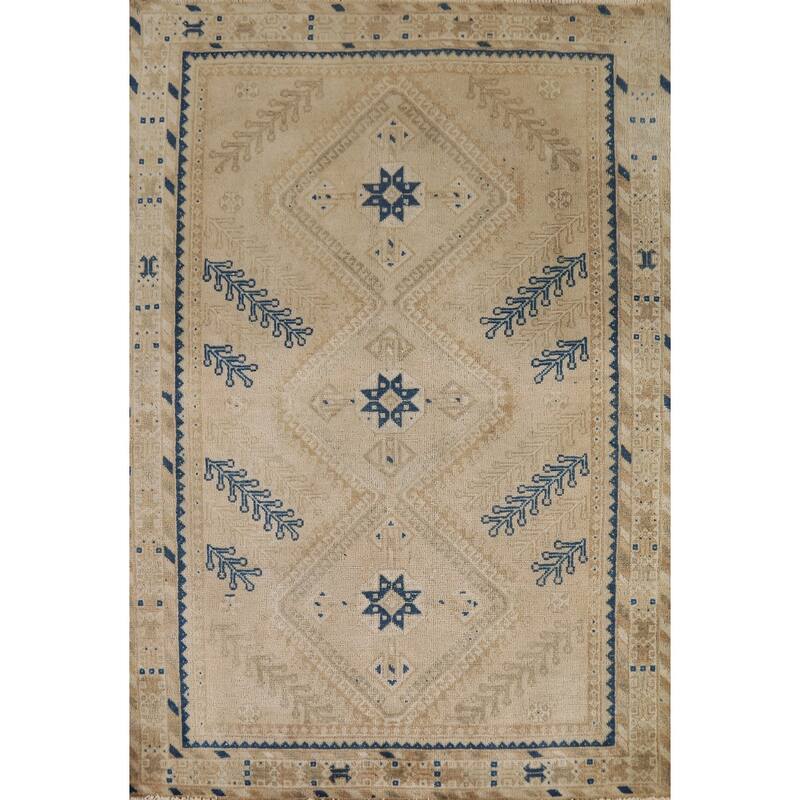 Earth Tone Vintage Bakhtiari Persian Area Rug Handmade Wool Carpet 4
