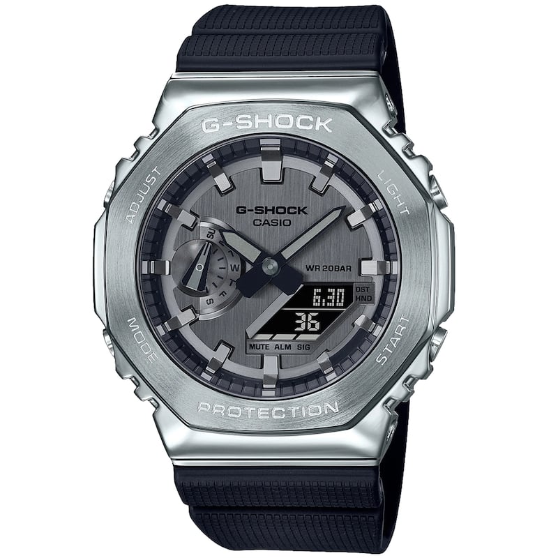 Casio Men's G-Steel GM-2100 Series Grey Dial Watch - GM2100-1A - Silver - 6 (36)