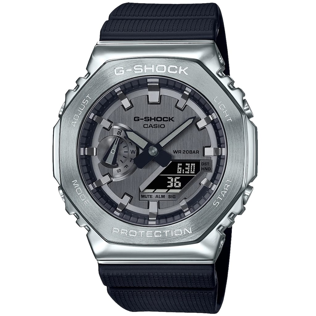 Casio Men's G-Steel GM-2100 Series Grey Dial Watch - GM2100-1A - Silver - 6 (36)