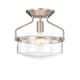 preview thumbnail 14 of 12, Merwin Matte Black Semi-Flush Ceiling Lamp 1-Light Satin Nickel