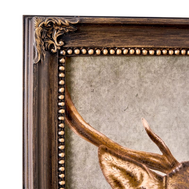 American Art Decor Deer John Ornate Framed Bar Wall Decor - 16.87" H x 13.75" L x 1" D