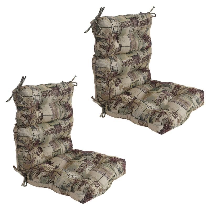 Tapestry Tufted Seat/Back Chair Cushion (Multiple Sizes) - 20 x 42 - Japanese Gardens - Set of 2