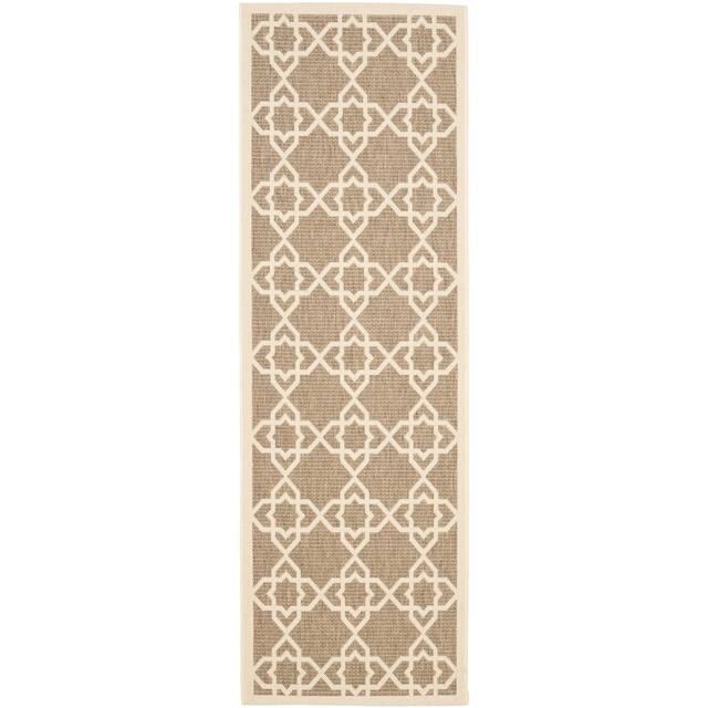 SAFAVIEH Courtyard Lawanda Trellis Indoor/ Outdoor Waterproof Patio Backyard Rug