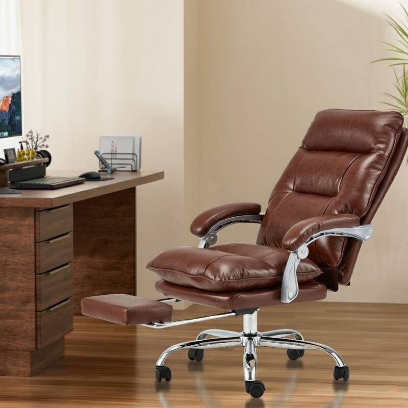 Reclining Executive Office Chair with Footrest