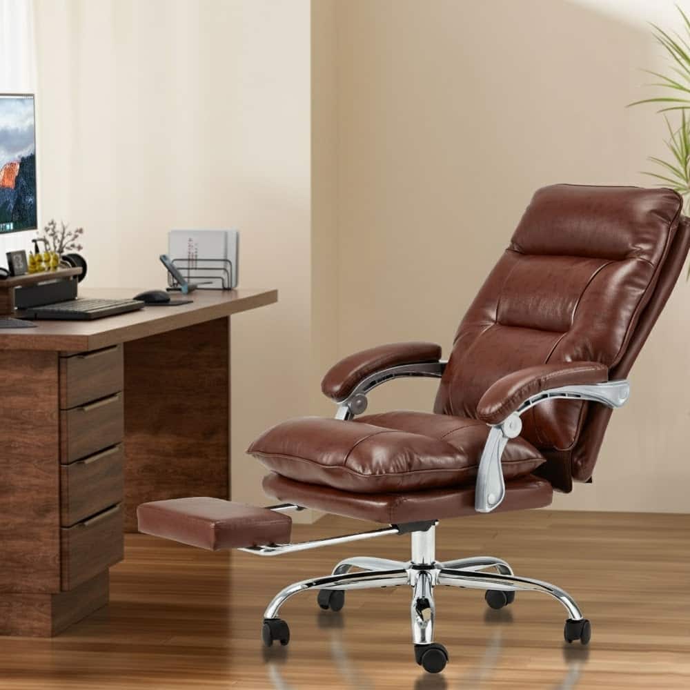 Reclining Executive Office Chair with Footrest