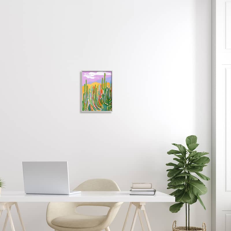 Stupell Modern Desert Scenery Cactus Plants Framed Giclee Texturized Wall Art, Design By Laura Marr