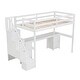 preview thumbnail 11 of 32, Twin Size Loft Bed Frame with Built-in Desk and Double Storage Drawers
