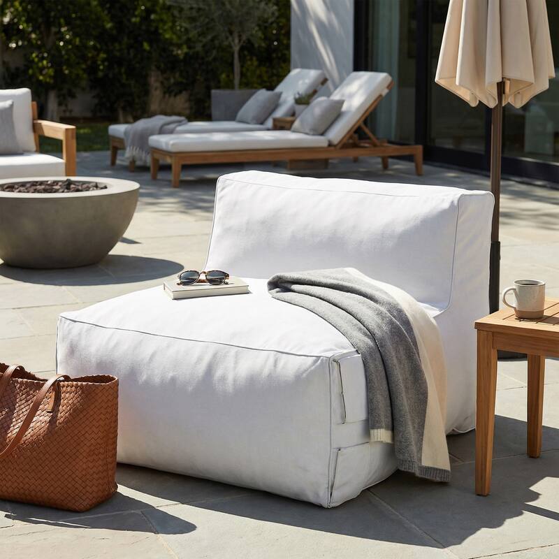 Christopher Knight Home - Nerissa Outdoor/Indoor Olefin Modular Bean Bag Armless Sofa Set with Shredded Foam Filled