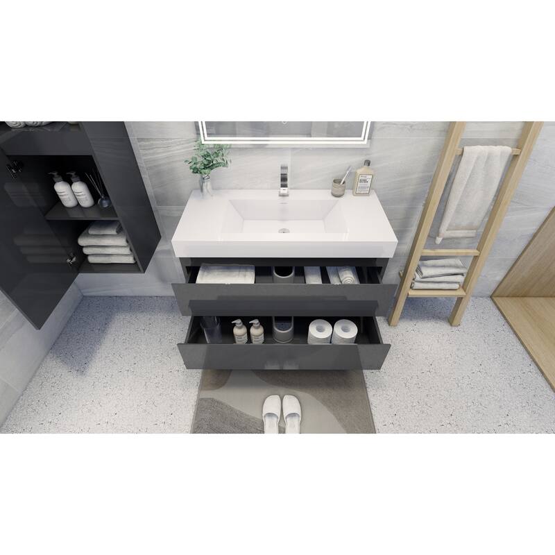 Baillie 42'' Wall-Mounted Vanity with Reinforced Acrylic Sink