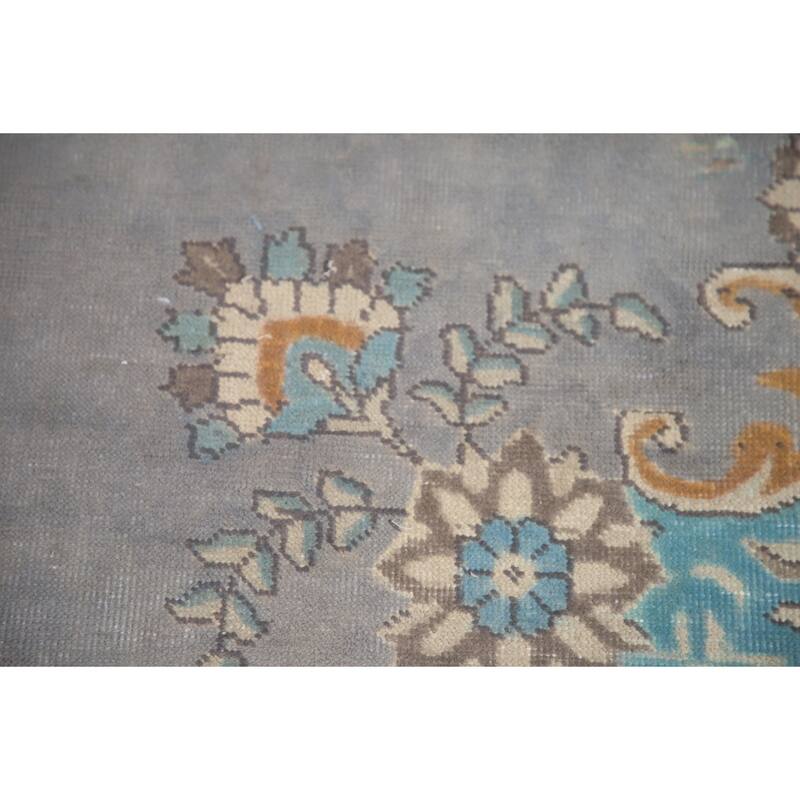 Hand Knotted Oriental 100% Wool Carpet Traditional Medallion Greys & Charcoal Tabriz Area Rug - 12' 8'' X 9' 6''