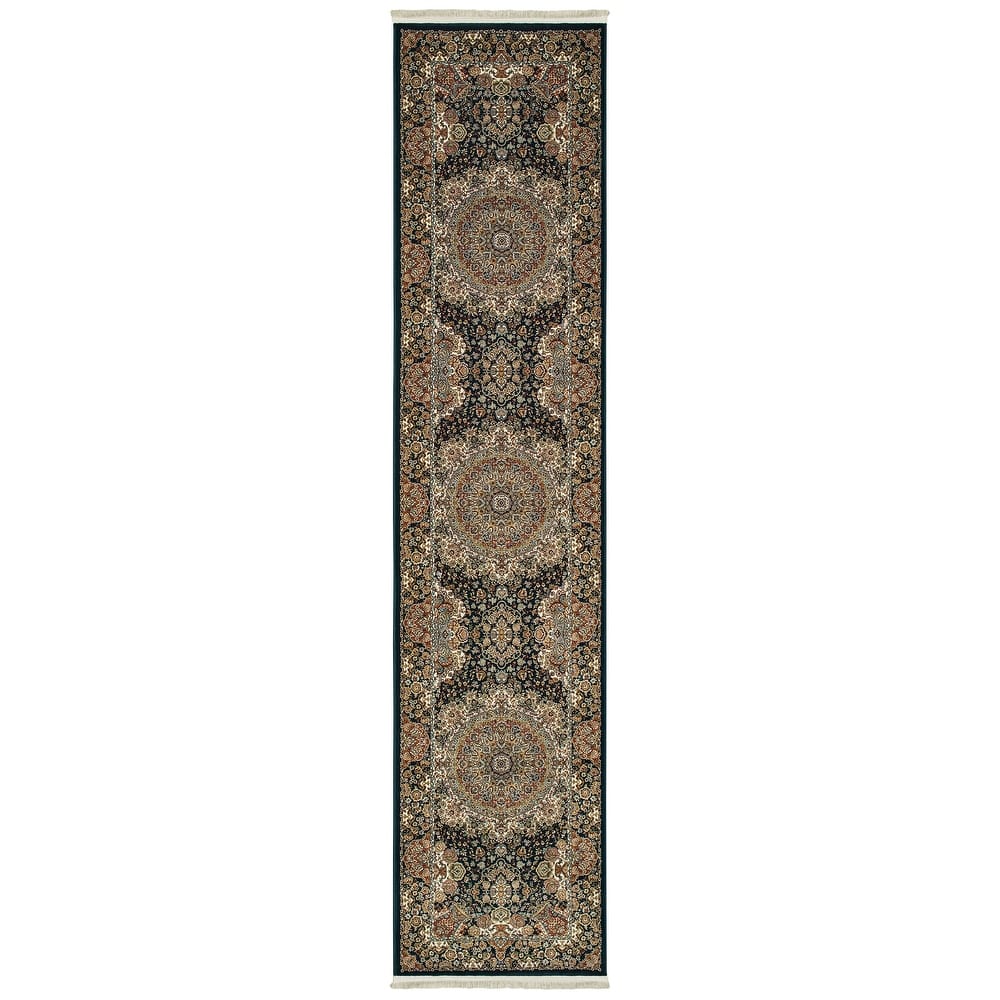 Style Haven Manchester Byzantine Medallion Fringe Area Rug