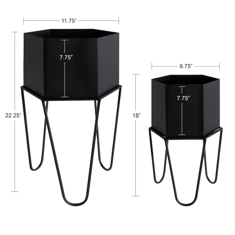 Kate and Laurel Jarvan Metal Freestanding Planter Set - 2 Piece