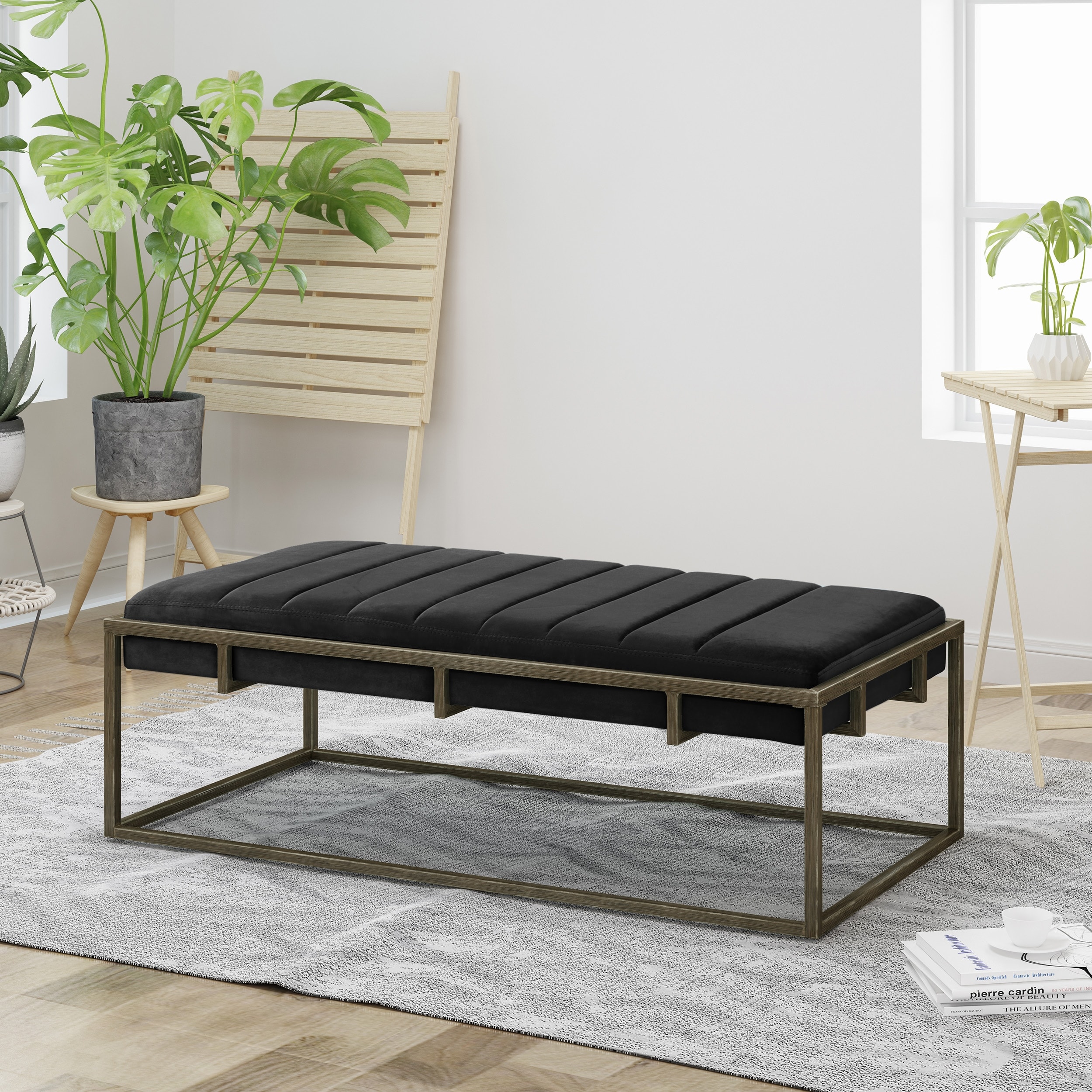 Magdalene velvet ottoman bench by christopher shop knight home