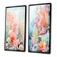 preview thumbnail 3 of 10, Designart "Pastel Colors Watercolor Corals" Coastal Coral Under Water Framed Art Set Of 2 - Animals Wall Decor 2 Pieces