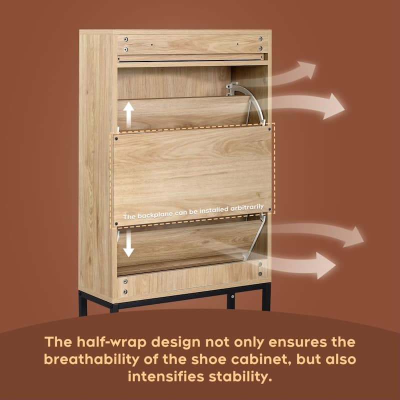 Boho Natural Rattan Shoe Storage Cabinet