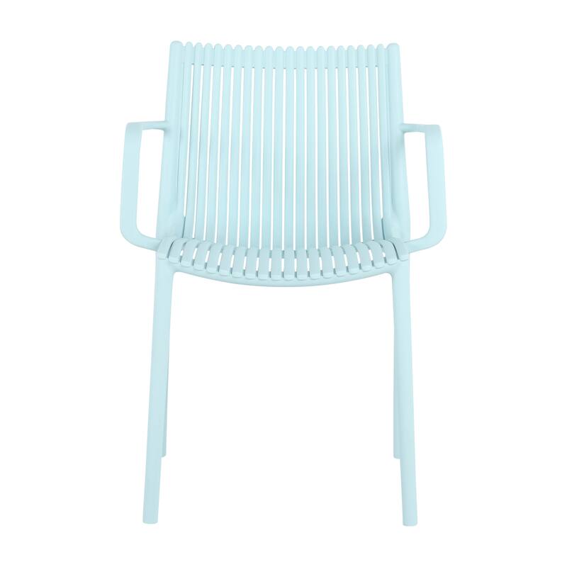 4-Pack All-Weather Polypropylene Chairs - Light Blue Stackable Lounge Chairs for Poolside, Garden, Restaurant & Indoor Use