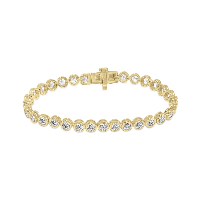 Marquee 7 Carat TW Bezel Set Lab Grown Diamond Bracelet in 14K Yellow Gold