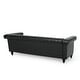 preview thumbnail 8 of 38, Drury Channel Stitch Faux Leather Sofa with Nailhead Trim by Christopher Knight Home - 83.00" L x 32.50" W x 27.00" H