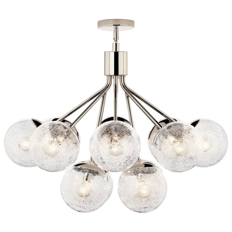 Kichler Lighting Silvarious Crackle Glass Convertible Chandelier