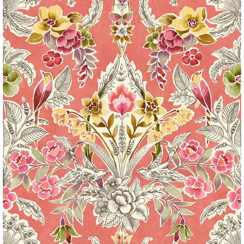 NuWallpaper Peach Summer Love Peel & Stick Wallpaper - 216in x 20.5in x 0.025in