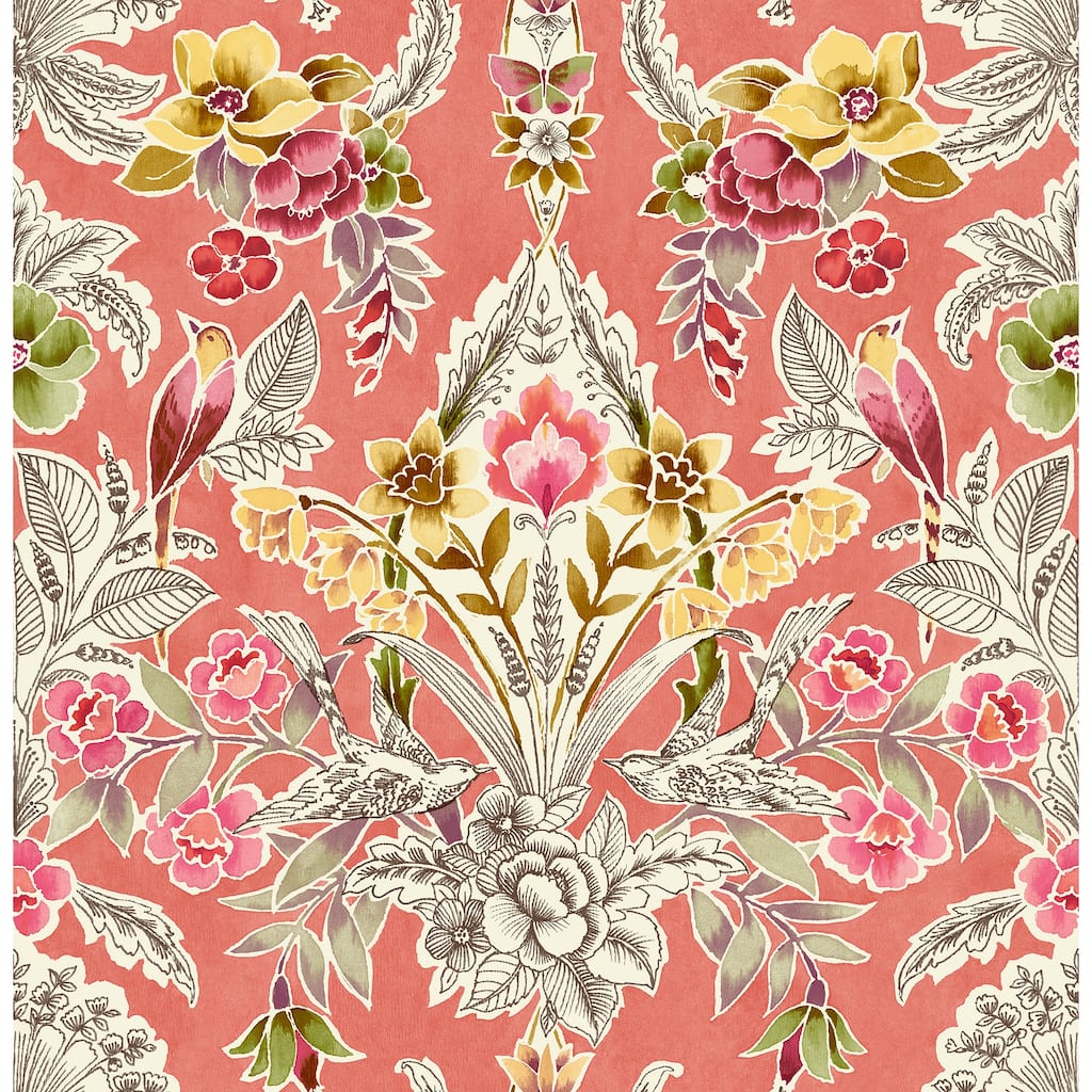 NuWallpaper Peach Summer Love Peel & Stick Wallpaper - 216in x 20.5in x 0.025in