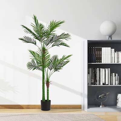 GDFStudio - Meridian 5.9FT Faux Fig Leaf Tree in Eco-Friendly Simulated Foliage