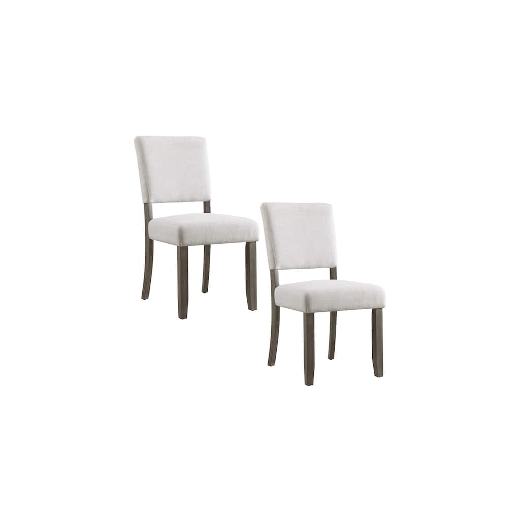 Modern Dining Chairs Set - Comfortable Upholstered Kitchen Chairs - Black Bean Finish - Set of 2 - 34