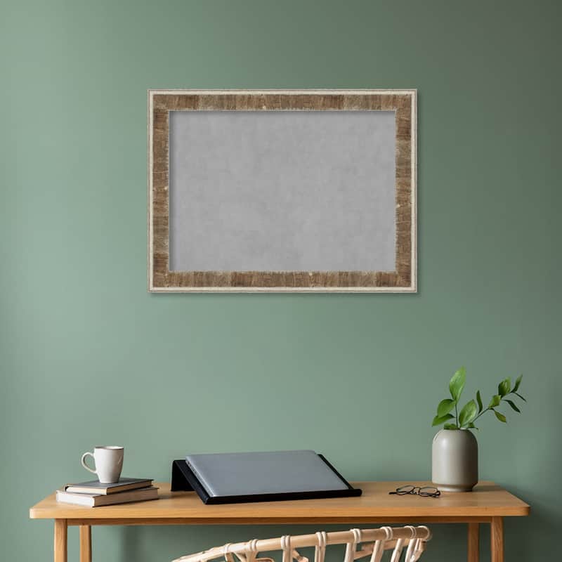 Amanti Art Farmhouse Brown Narrow Framed Magnetic Board