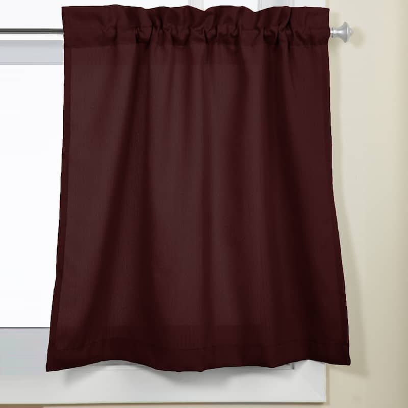 Opaque Ribcord Kitchen Curtain Pieces - Tiers/ Valances/ Swags