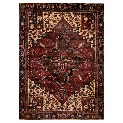 ECARPETGALLERY Hand-knotted Sarabi Dark Red Wool Rug - 7'10 x 10'10
