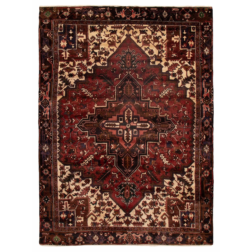 ECARPETGALLERY Hand-knotted Sarabi Dark Red Wool Rug - 7'10 x 10'10