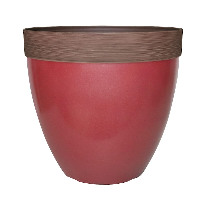 Southern Patio Hornsby Resin Planter - Red