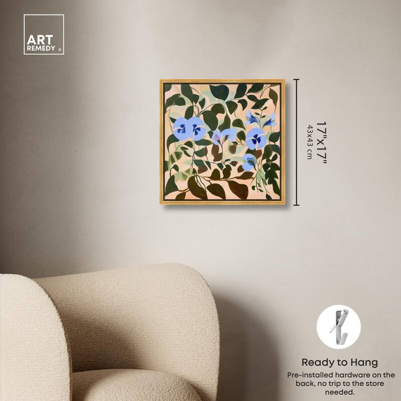 Naive Blue Flowers Canvas by Art Remedy