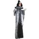 preview thumbnail 10 of 8, 6' Life Size Outdoor Halloween Classic Black and White Striped Clown Animatronic with Light Up Eyes & Sounds