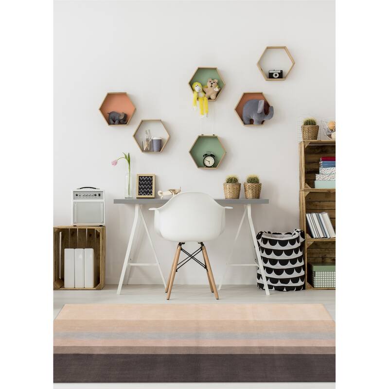 ECARPETGALLERY Hand Loomed Kashkuli Gabbeh Grey Wool Rug - 5'3 x 7'6