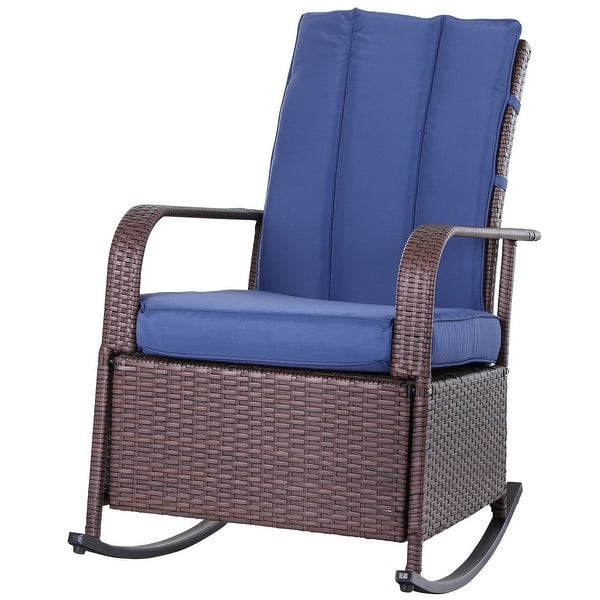 Reclining rattan clearance chair with footrest