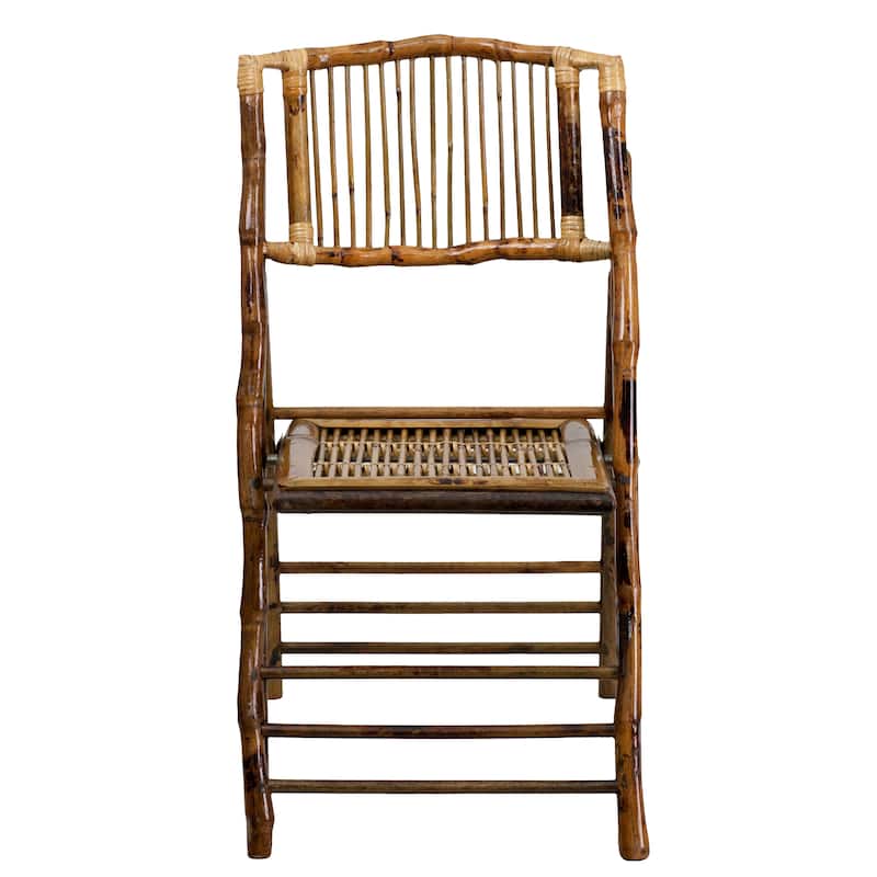 Bamboo Wood Folding Dining Chairs for Formal Events (Set of 4)