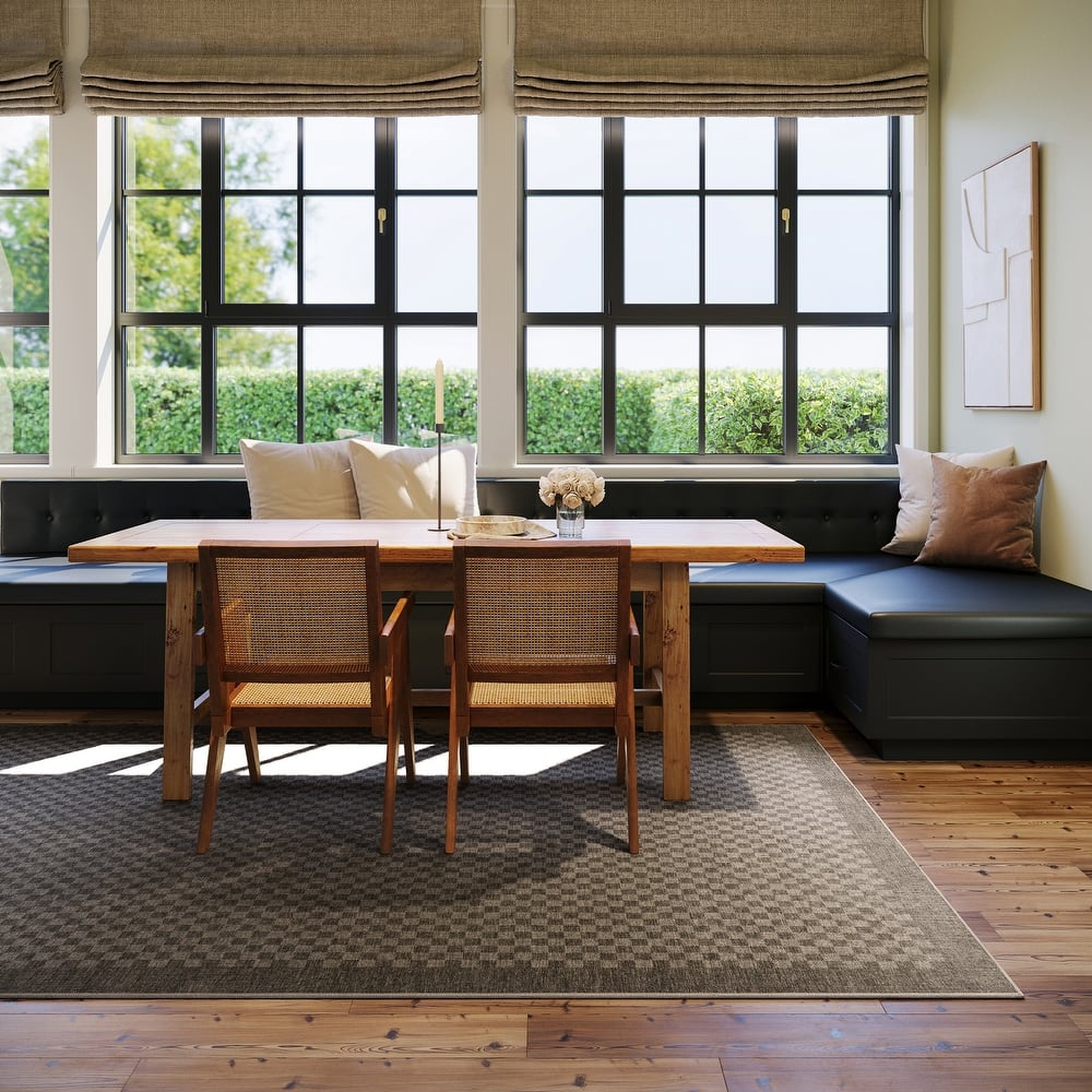 Nate Berkus Watts Modern Checkered Washable Area Rug