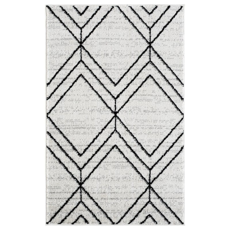 SAFAVIEH Adirondack Juvelina Modern Geometric Rug - 2'6" x 4' - Ivory/Black